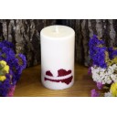 Laureta Candles rapšu vaska svece cilindrs ar latvju kontūru, 10cm